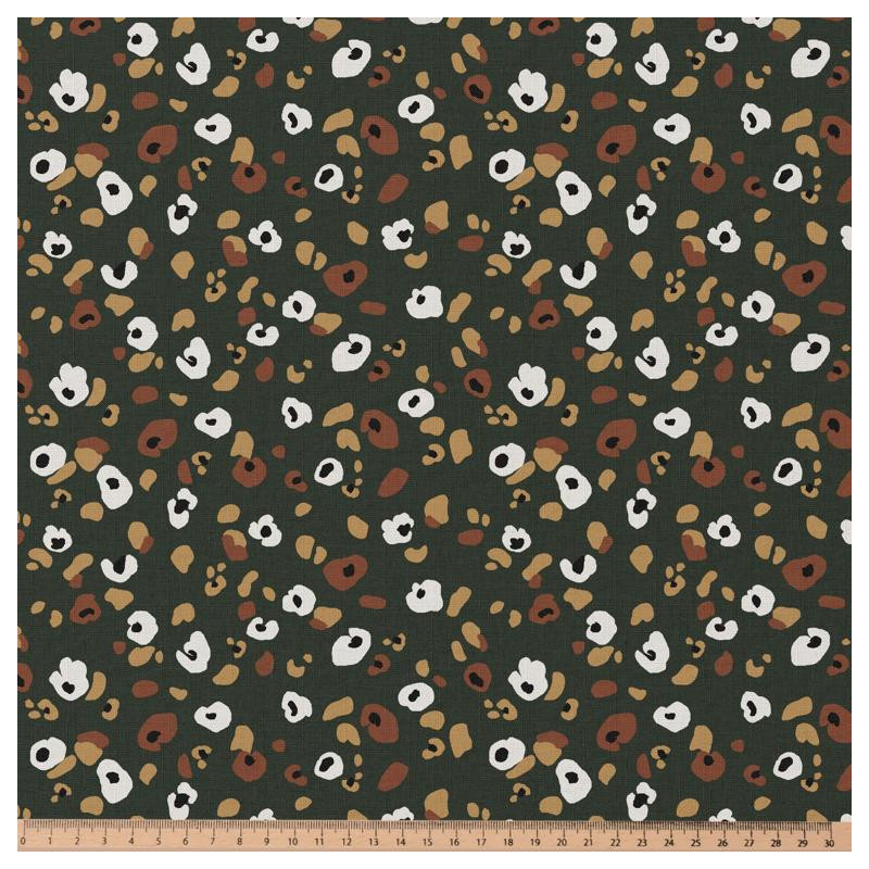 Printed Cotton LYAD Charcoal / Tawny